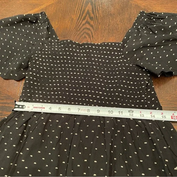 NWT OTT Black Midi Dress with Tan Dash Pattern | Large - Picture 7 of 13